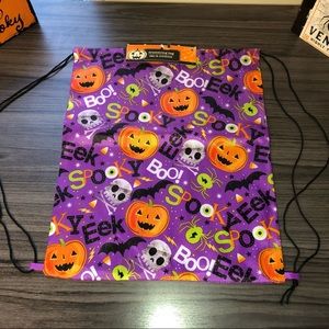 NWT - Multi Color Halloween Print Drawstring Bag - 16”x 13”